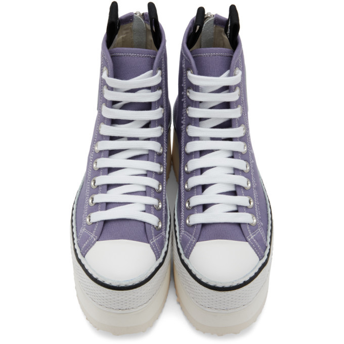 R13 Purple Platform High-Top Sneakers