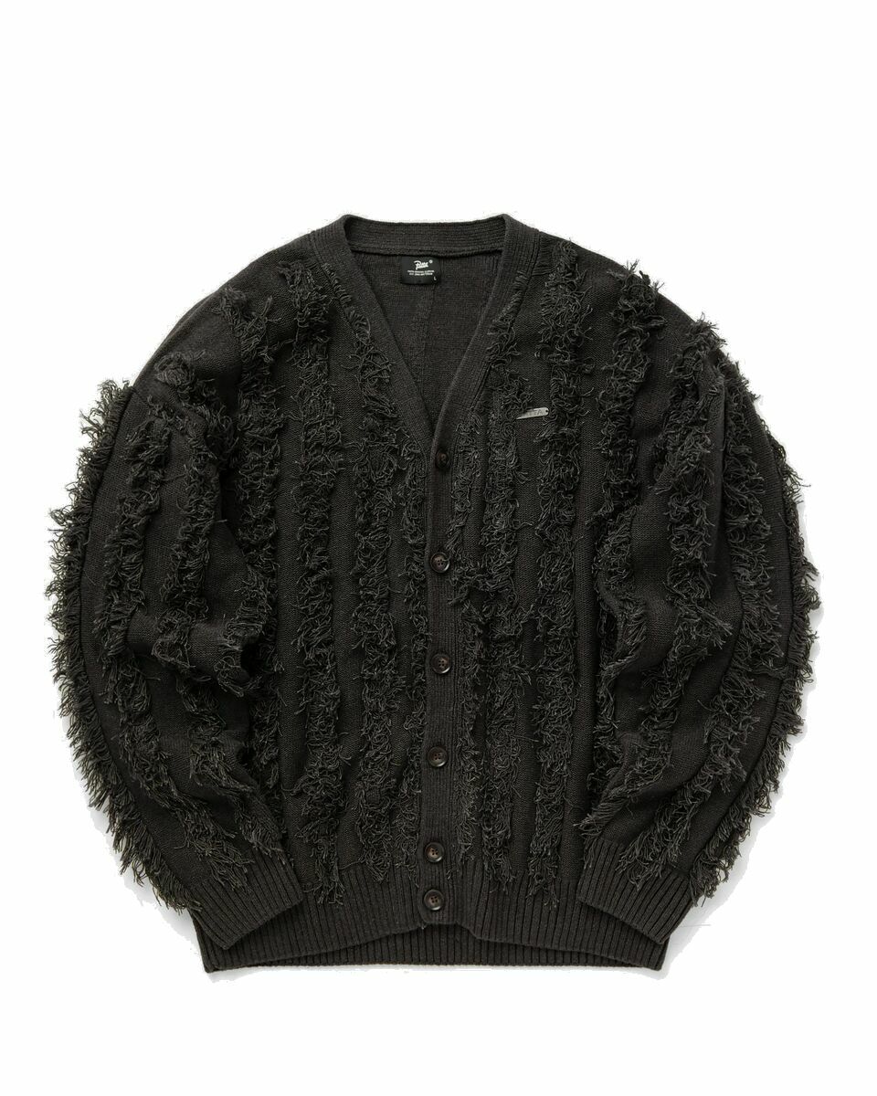 Photo: Patta Fringed Knitted Cardigan Black - Mens - Pullovers