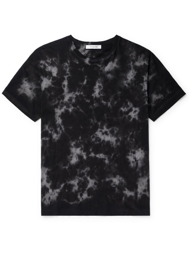 Photo: FRAME - Tie-Dyed Organic Pima Cotton-Jersey T-Shirt - Black
