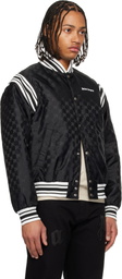 Palm Angels Black Monogram Jacquard Bomber Jacket
