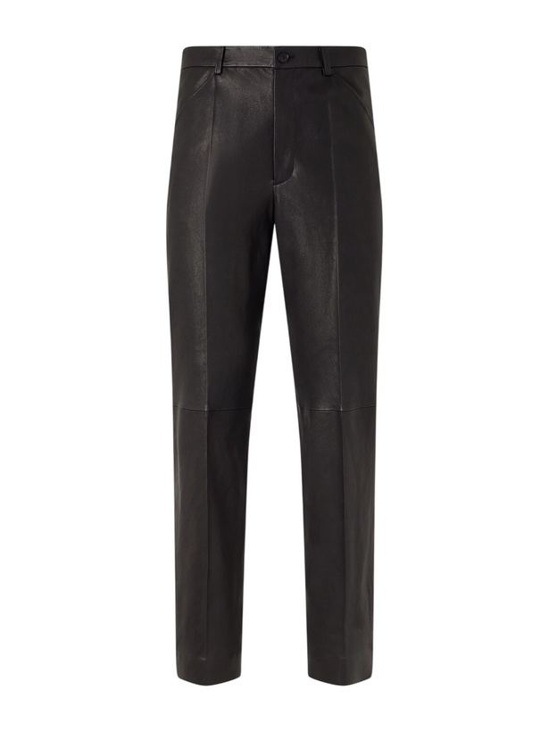 Photo: Auralee - Straight-Leg Full-Grain Leather Trousers - Black