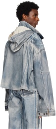 Ottolinger Blue Cropped Belt Denim Jacket