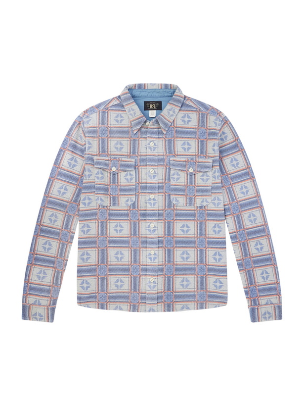 Photo: RRL - Horace Checked Cotton-Terry Shirt - Neutrals