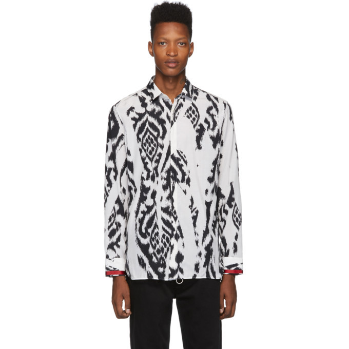 Photo: Neil Barrett White and Black Chaotic Print Shirt