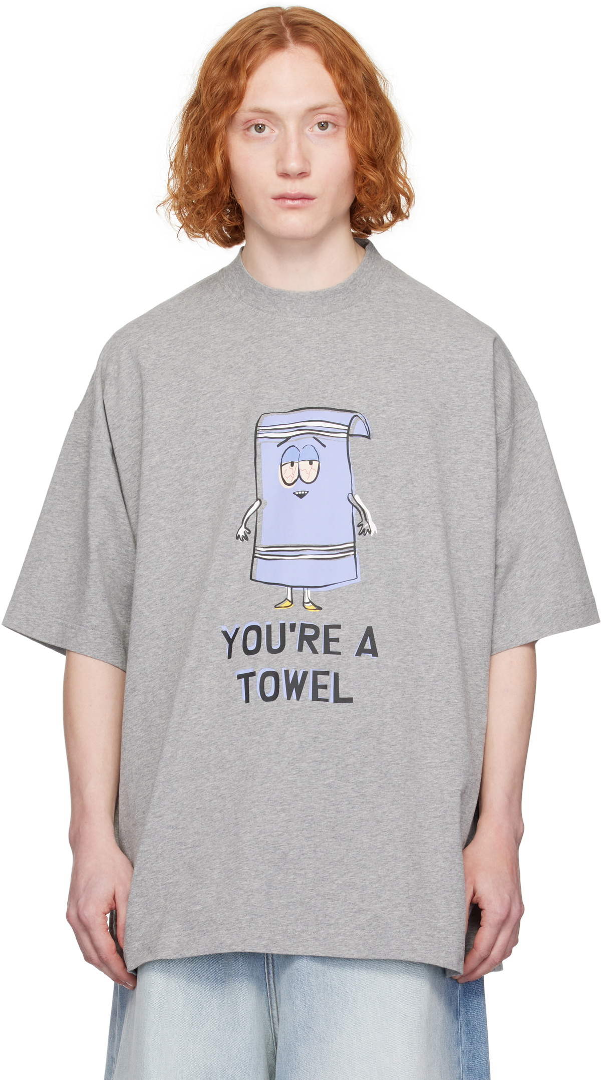 VETEMENTS Gray 'You're a Towel' Oversized T-shirt Vetements