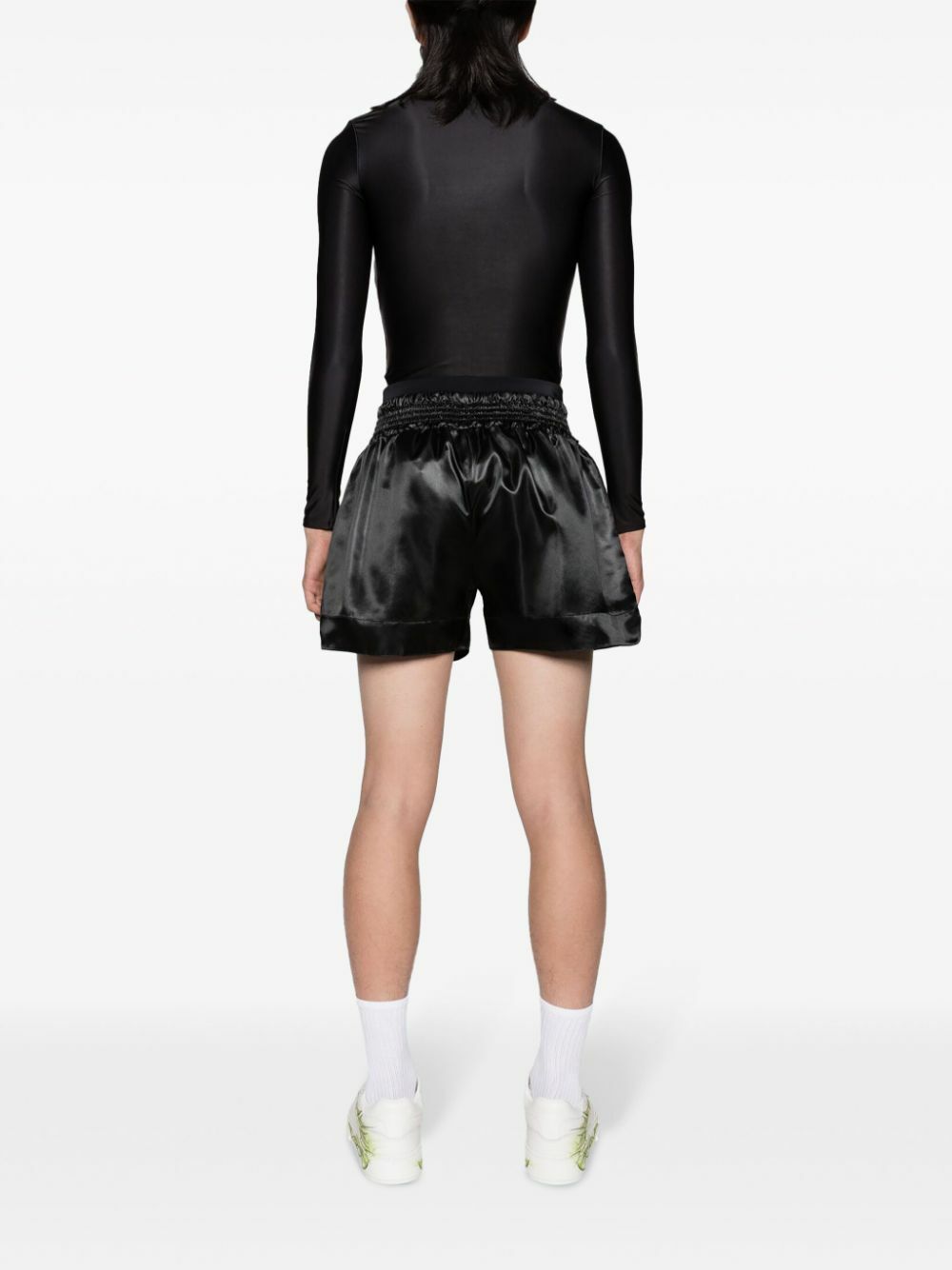 Reebok LTD Black Vector-Print Scoop-Neck Bodysuit