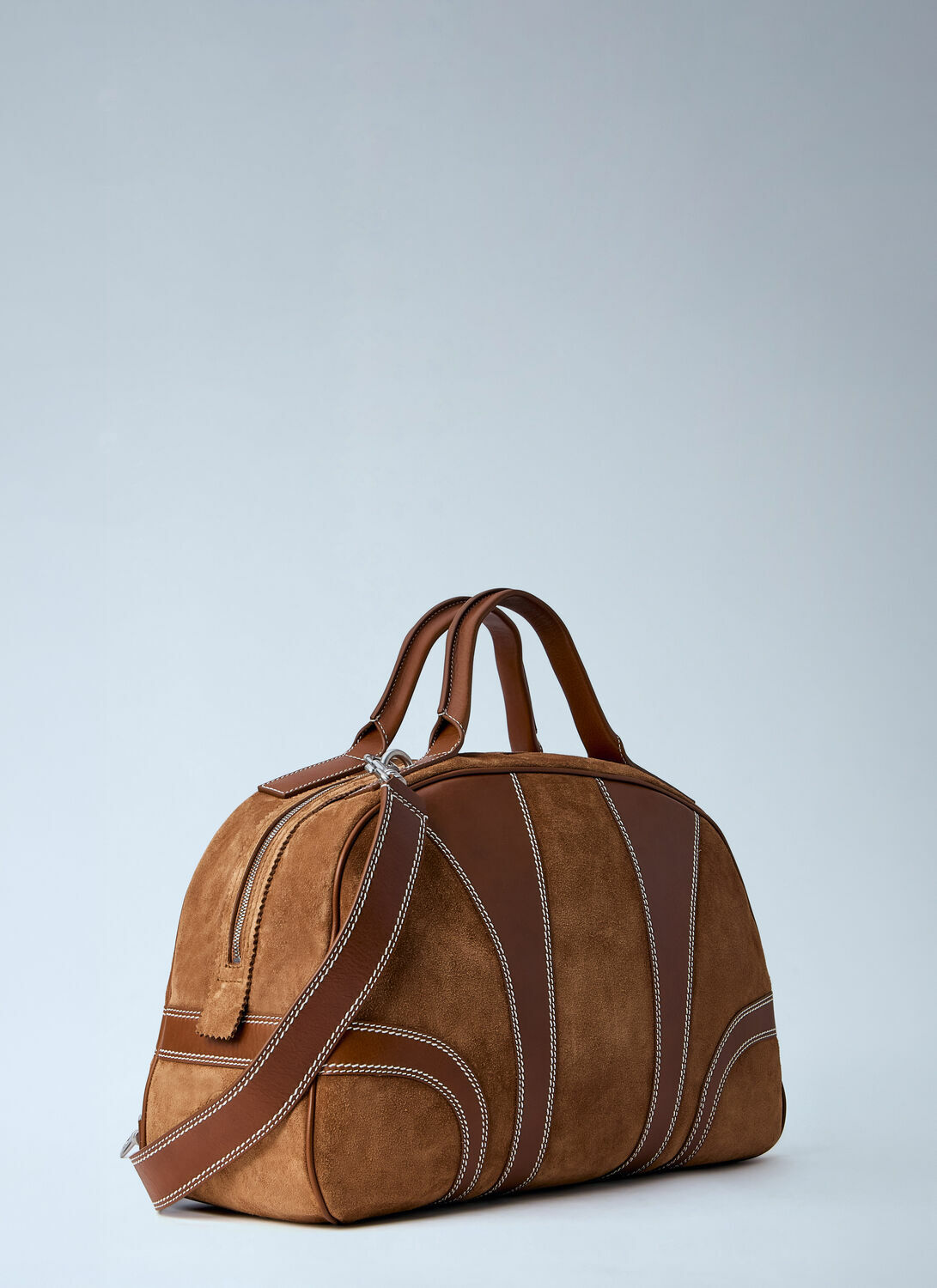 Dries Van Noten Leather-Trimmed Suede Duffel Bag