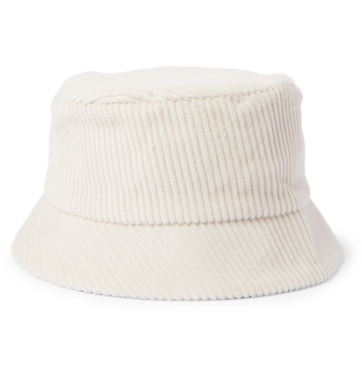 Photo: Séfr - Cotton-Corduroy Bucket Hat - White