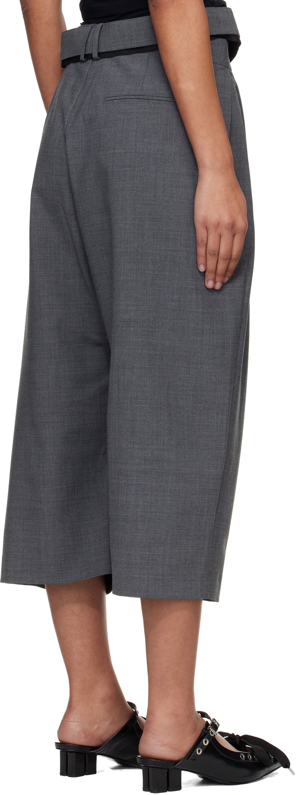 Ottolinger Gray Strapped Baggy Suit Shorts