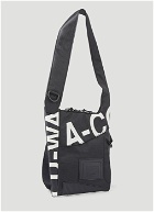 Typographic Ripstop Crossbody Bag in Black