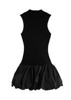 Rotate Sunday Ribbed-knit Mini Dress Black