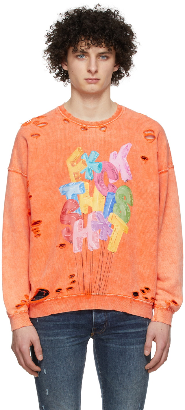 R13 Orange FTS Oversized Sweater