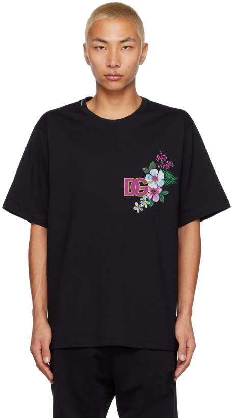 Photo: Dolce & Gabbana Black Printed T-Shirt