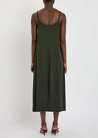 Eileen Fisher Lantern Jersey Midi Dress Dark Green