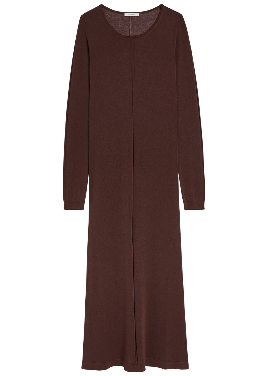 Lemaire Fine-knit Midi Dress Brown