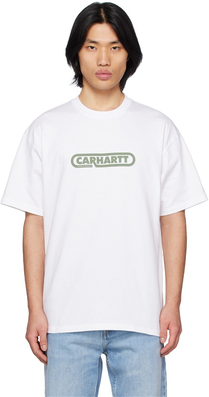 Photo: Carhartt Work In Progress White Fuse Script T-Shirt