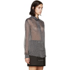 Anthony Vaccarello Black and Grey Flocked Spot Shirt