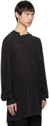 Yohji Yamamoto Black & Gray Rolled Edge Sweater