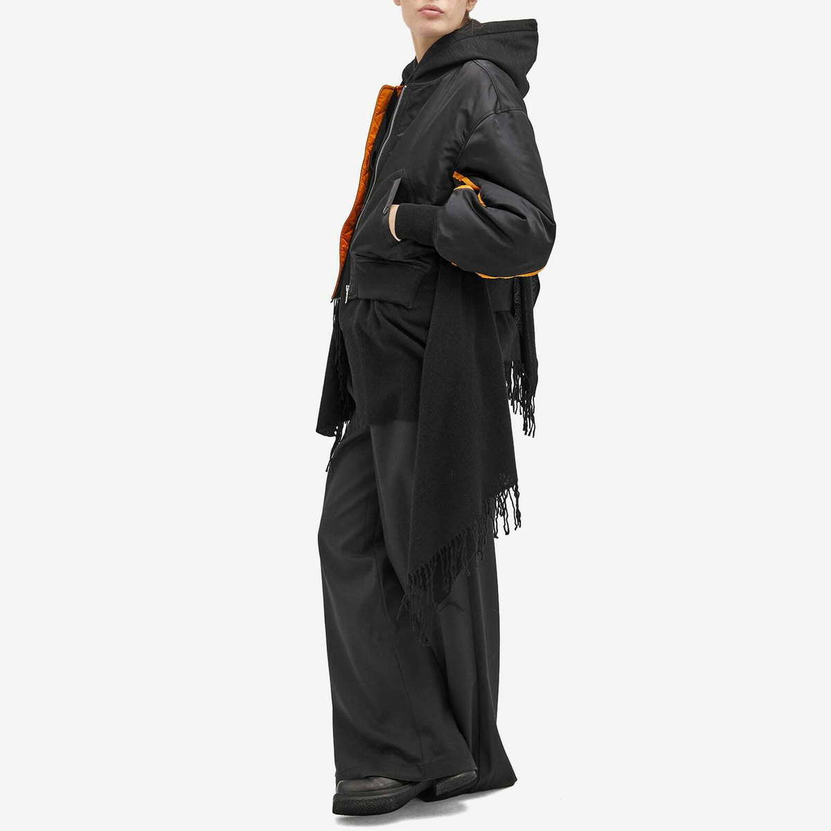 Undercover Women's Multi Layer Bomber Jacket in Black