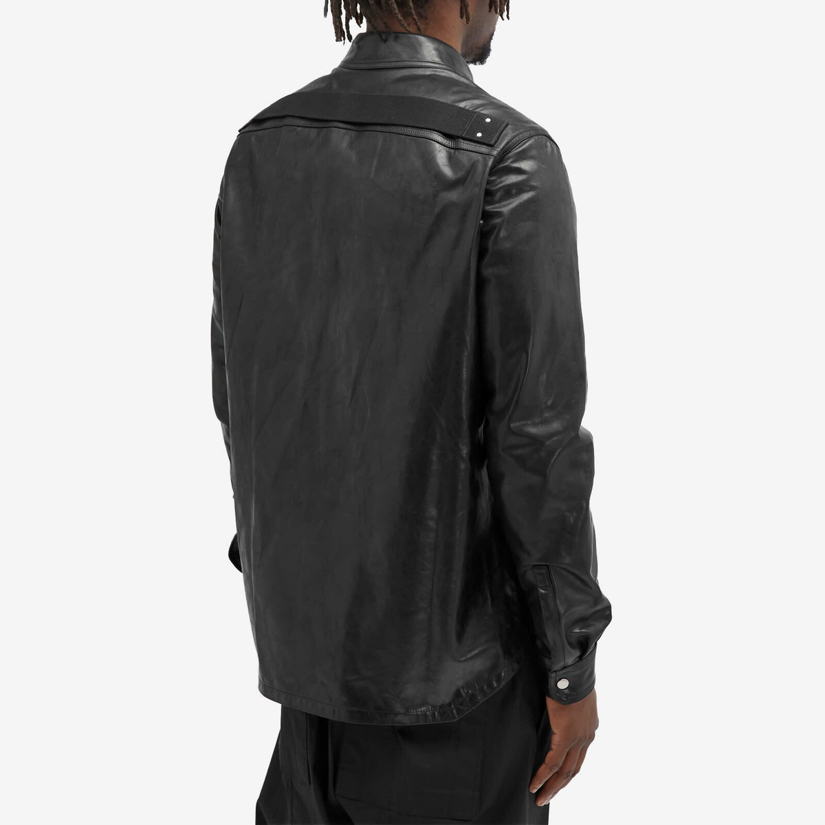 ジャケット・アウター rick owens outershirts leather Rick Owens Men's Leather Outershirt in Black Rick Owens