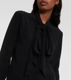 Victoria Beckham Bow tie-neck silk crêpe blouse