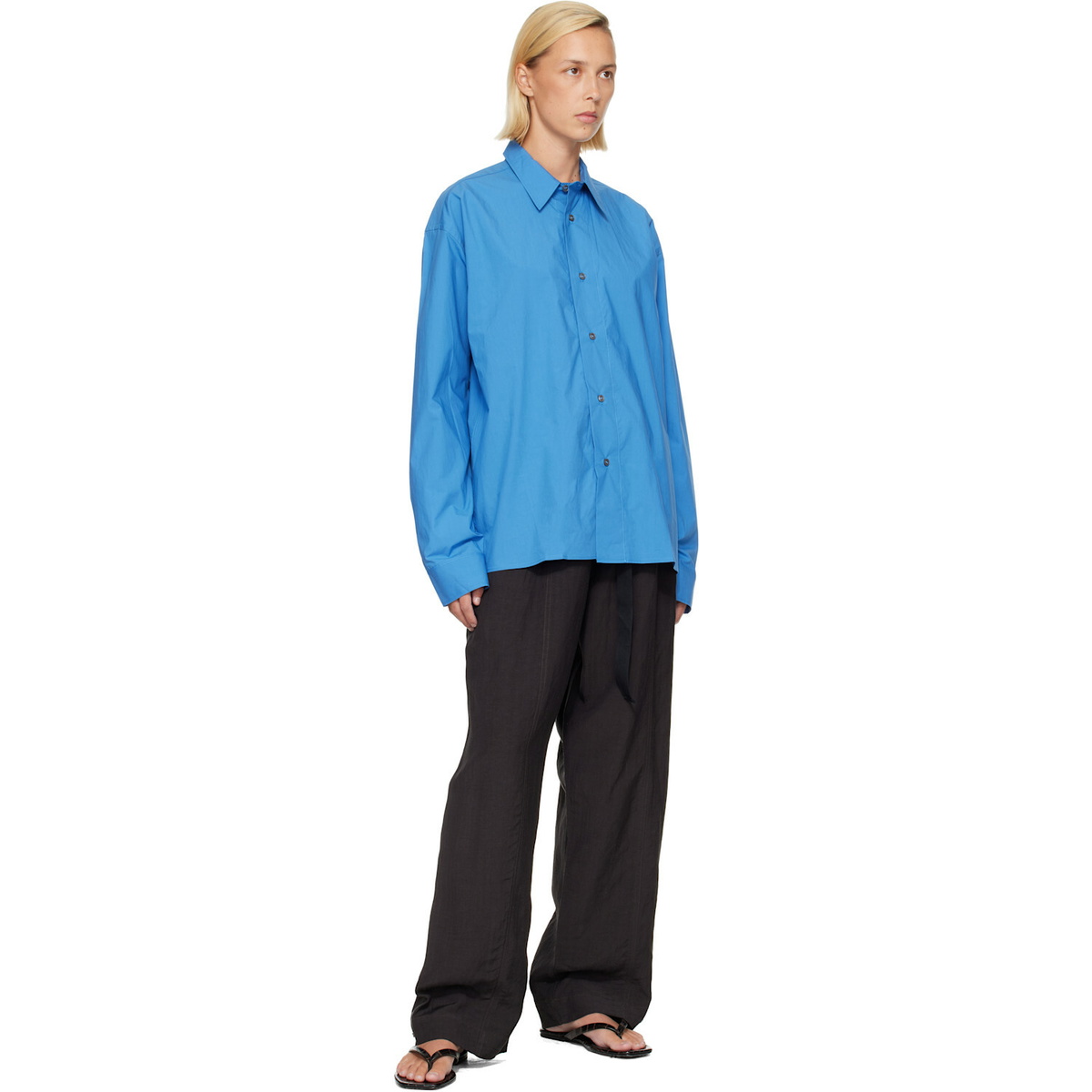 Studio Nicholson Black Calvo Belted Trousers