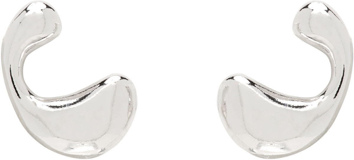 Maria Black Silver Dolphin Splash Stud Earrings