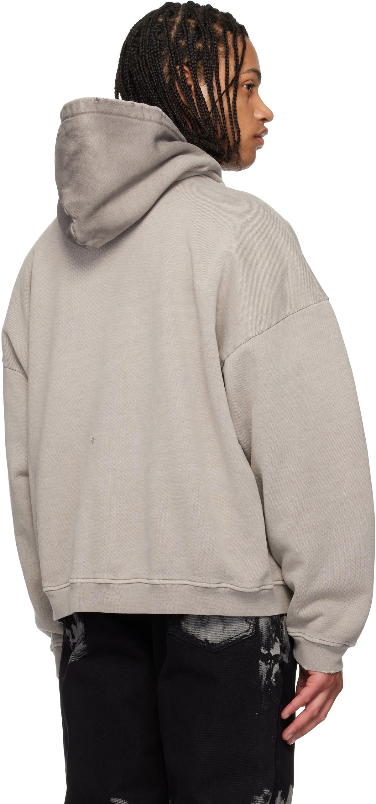 ALEXANDER DIGENOVA Gray 'Truth Serum' Shrunken Hoodie