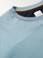 PAUL SMITH - Striped Webbing-Trimmed Cotton-Jersey T-Shirt - Blue