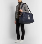Mark Cross - Weatherbird Logo-Embroidered Waxed-Canvas Duffle Bag - Blue