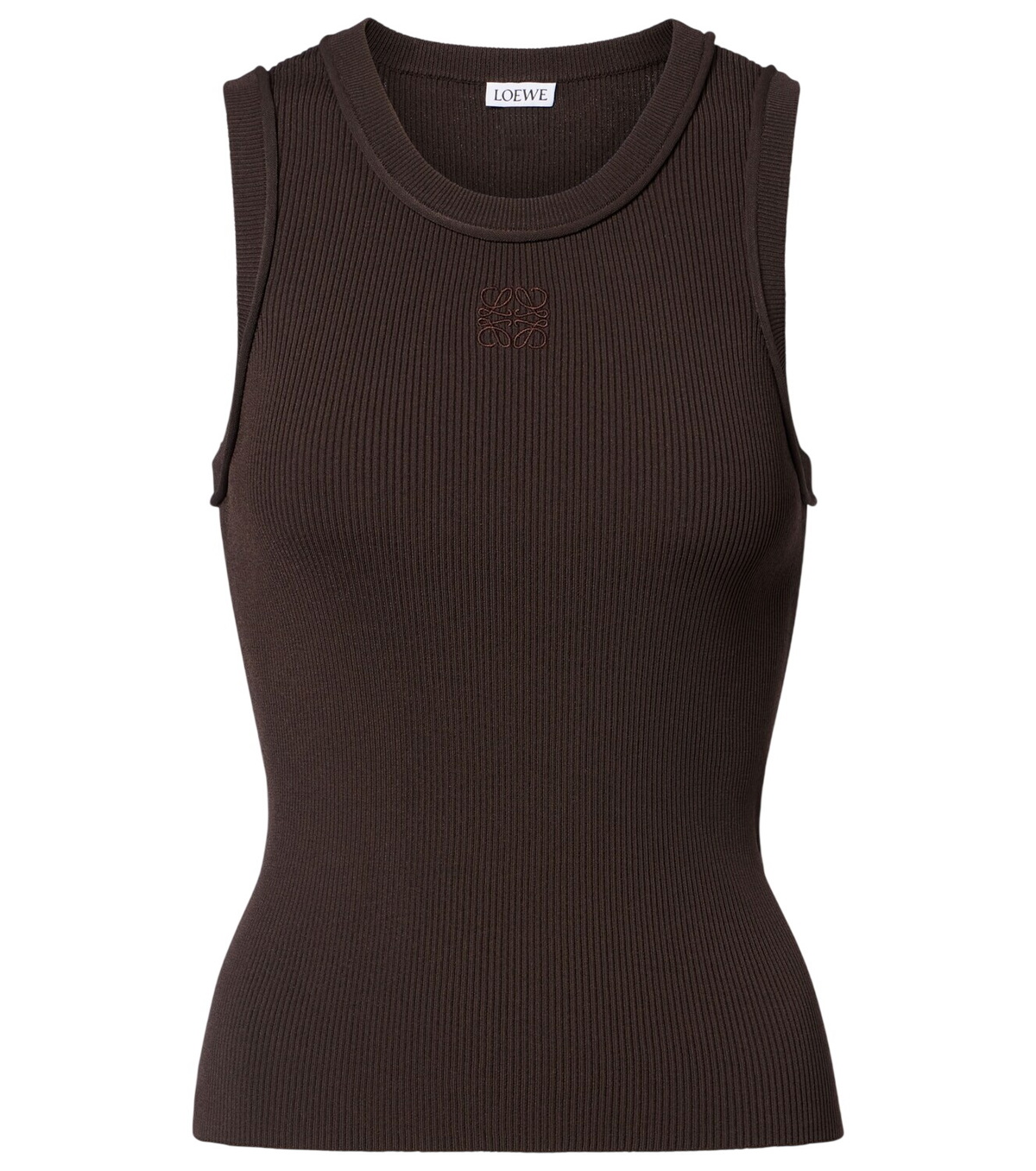 Loewe Anagram ribbed-knit silk jersey tank top Loewe