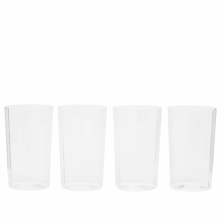Photo: HAY Angle Glass Medium - Set of 4 in Clear 