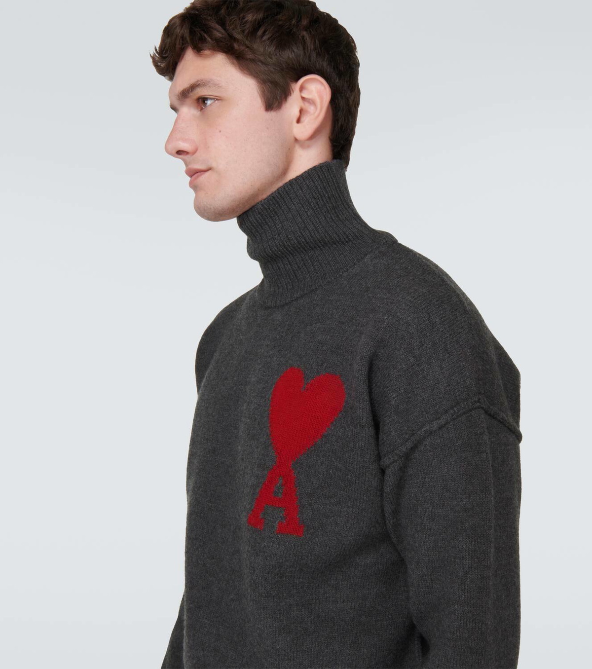 Ami Paris Ami de Cœur wool turtleneck sweater