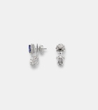 Yeprem Reign Supreme 18kt white gold drop earrings with diamonds and sapphire