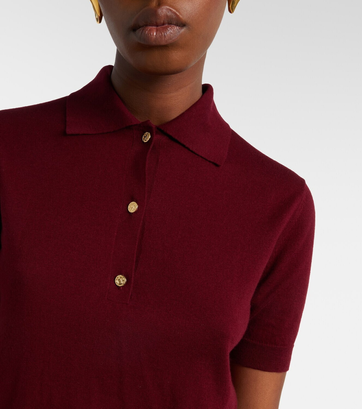 'S Max Mara Cotton, silk, and cashmere polo sweater