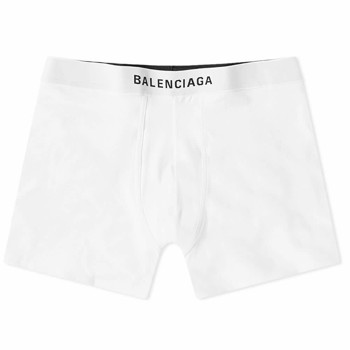 Photo: Balenciaga Men's Logo Boxer Brief in White/Black
