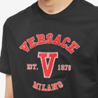 Versace Men's Varsity Logo T-Shirt in Black/Red