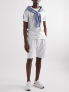 Brunello Cucinelli - Straight-Leg Pleated Cotton-Jersey Drawstring Bermuda Shorts - White