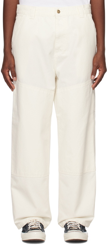 Photo: Carhartt Work In Progress White Wide Panel Trousers