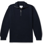 nanamica - Ribbed-Knit Half-Zip Sweater - Blue