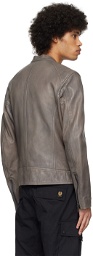 Belstaff Gray V Racer Leather Jacket
