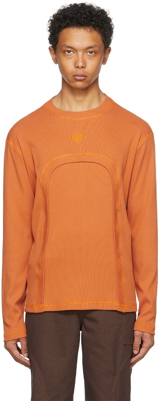 Photo: Phlemuns Orange Backless Long Sleeve T-Shirt
