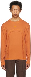 Phlemuns Orange Backless Long Sleeve T-Shirt