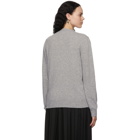 Comme des Garcons Shirt Grey Wool Plaid V-Neck Sweater