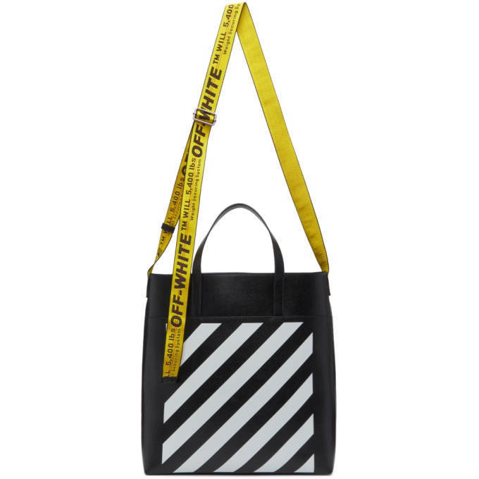 Photo: Off-White Black Leather Diag Tote