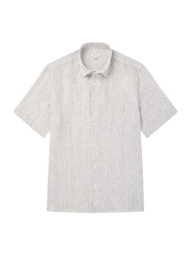 Photo: Sunspel - Striped Linen Shirt - White