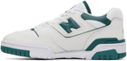 New Balance Off-White & Green 550 Sneakers