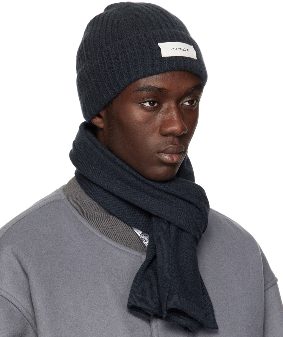 LISA YANG Navy Menton Beanie