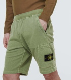 Stone Island Logo cotton fleece shorts