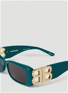 Dynasty Rectangle Sunglasses in Green